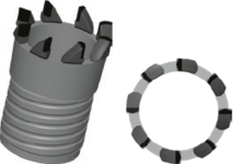 Ringbohrkrone mit Anschweißzähnen