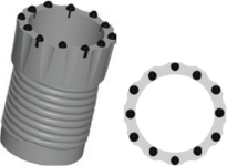 Ringbohrkrone mit Stiftschneide (Rundkopf oder Ballistik) 1