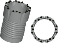 Ringbohrkrone mit Stiftschneide (Rundkopf oder Ballistik) 2