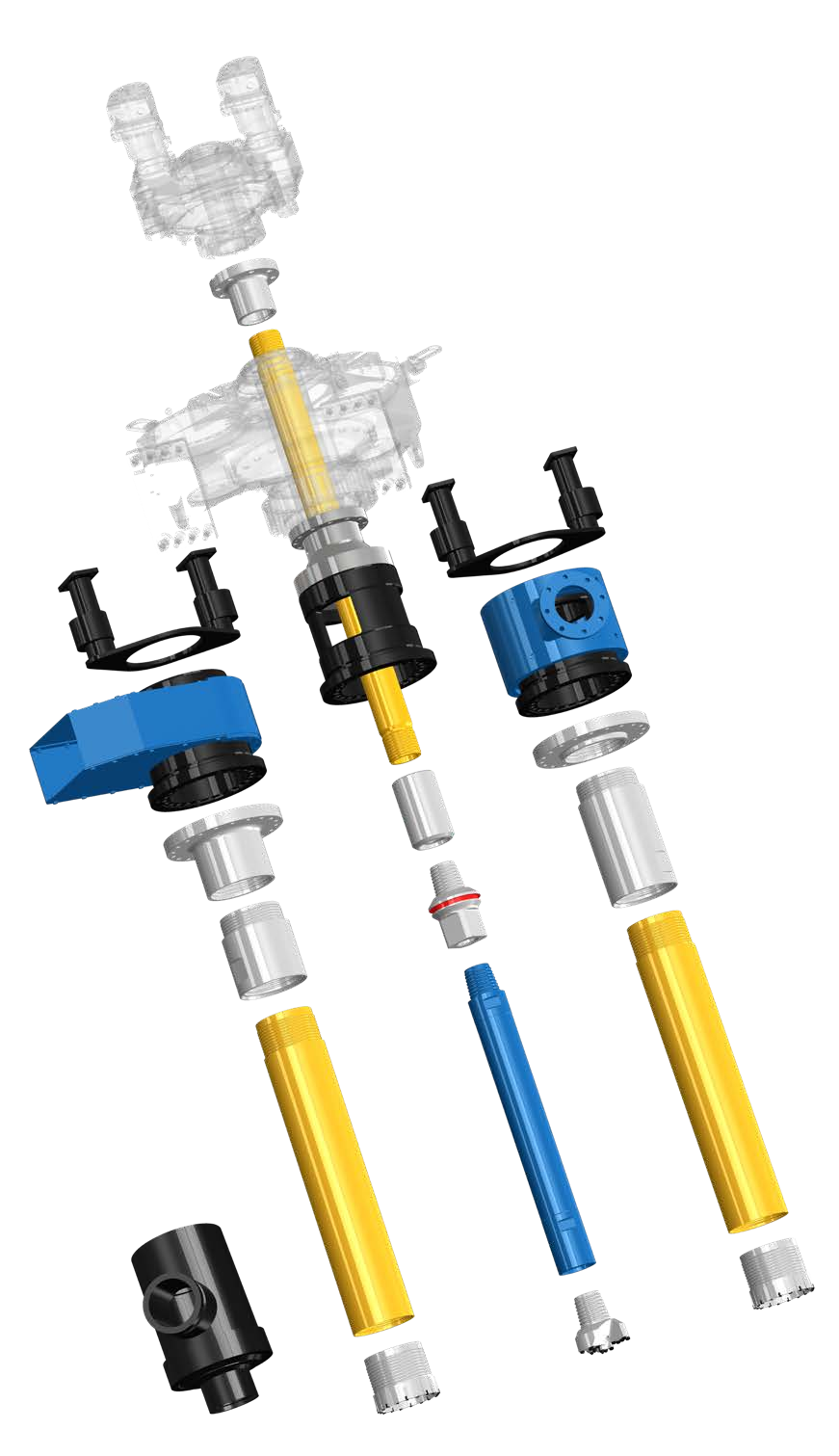 Überlagerungsbohrsystem D 88,9 – 323,9 - Sprengzeichnung