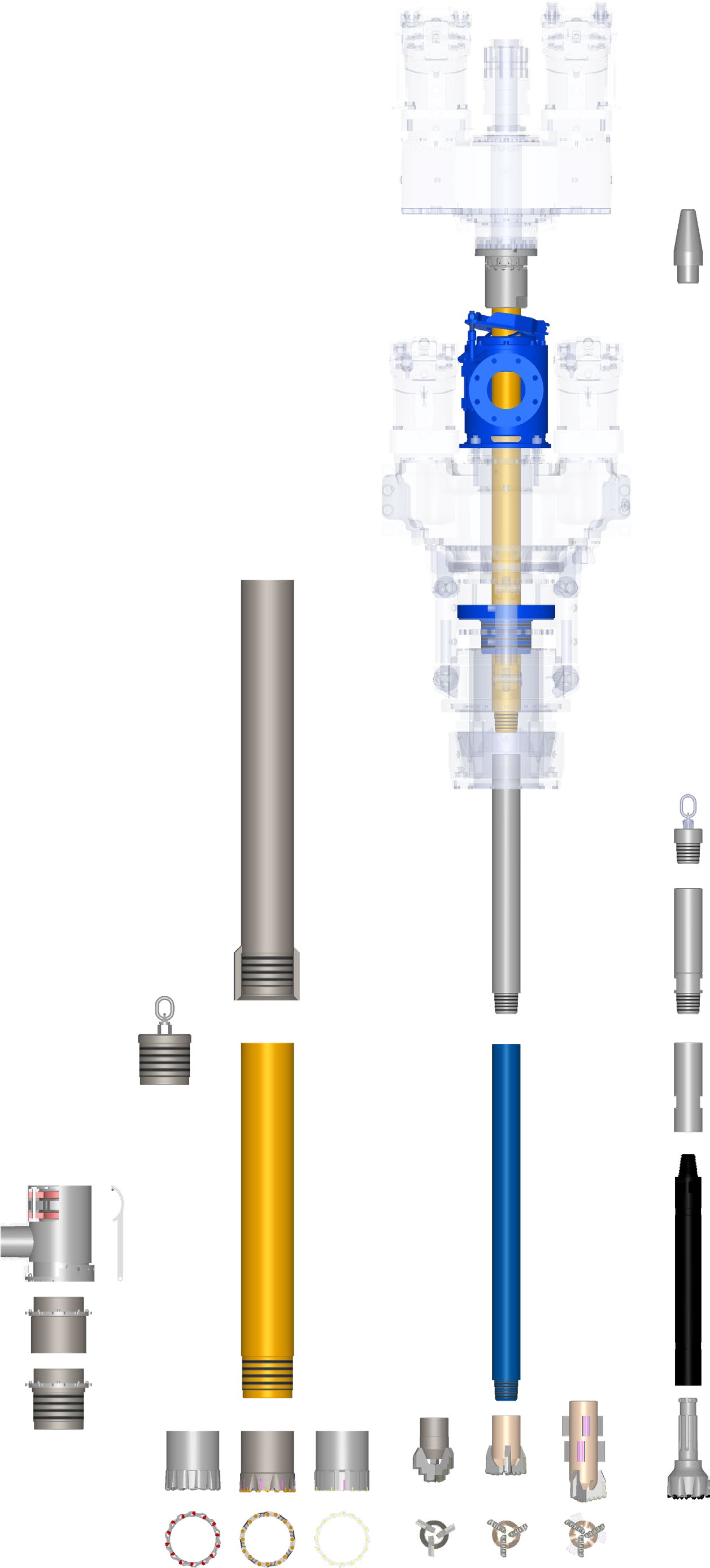 Geothermie Bohrsystem D 152,4 – 219,1 - Sprengzeichnung 2