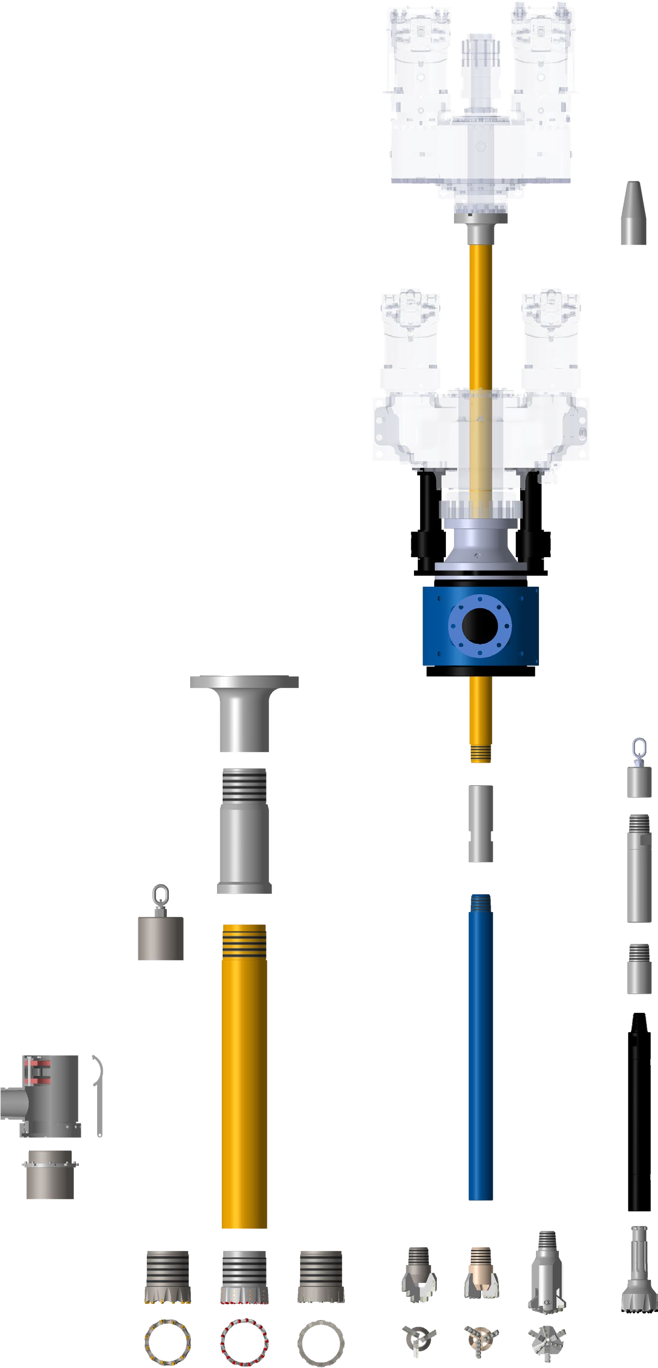 Geothermie Bohrsystem D 152,4 – 219,1 - Sprengzeichnung