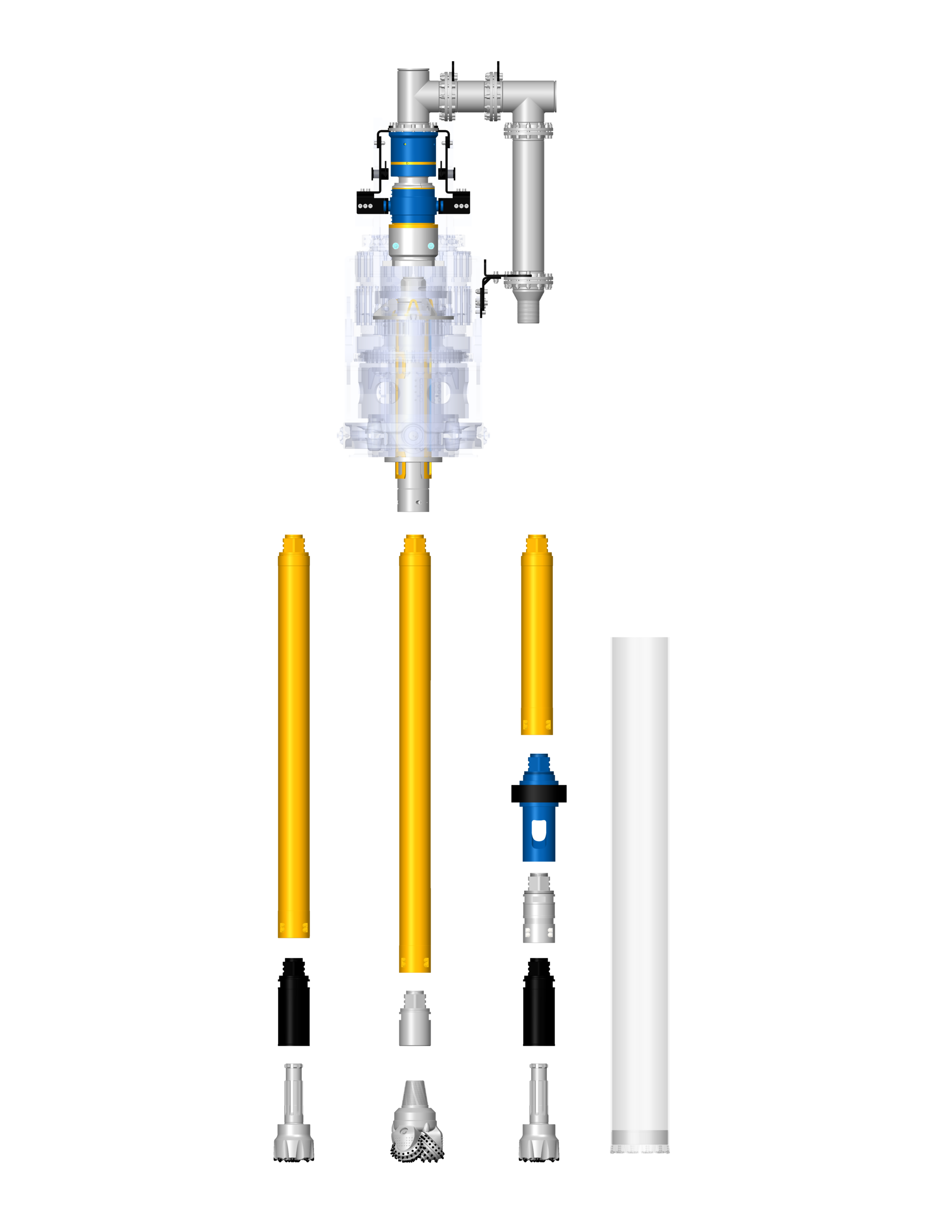 HEXAGONAL REVERSE CIRCULATION DRILLING SYSTEM